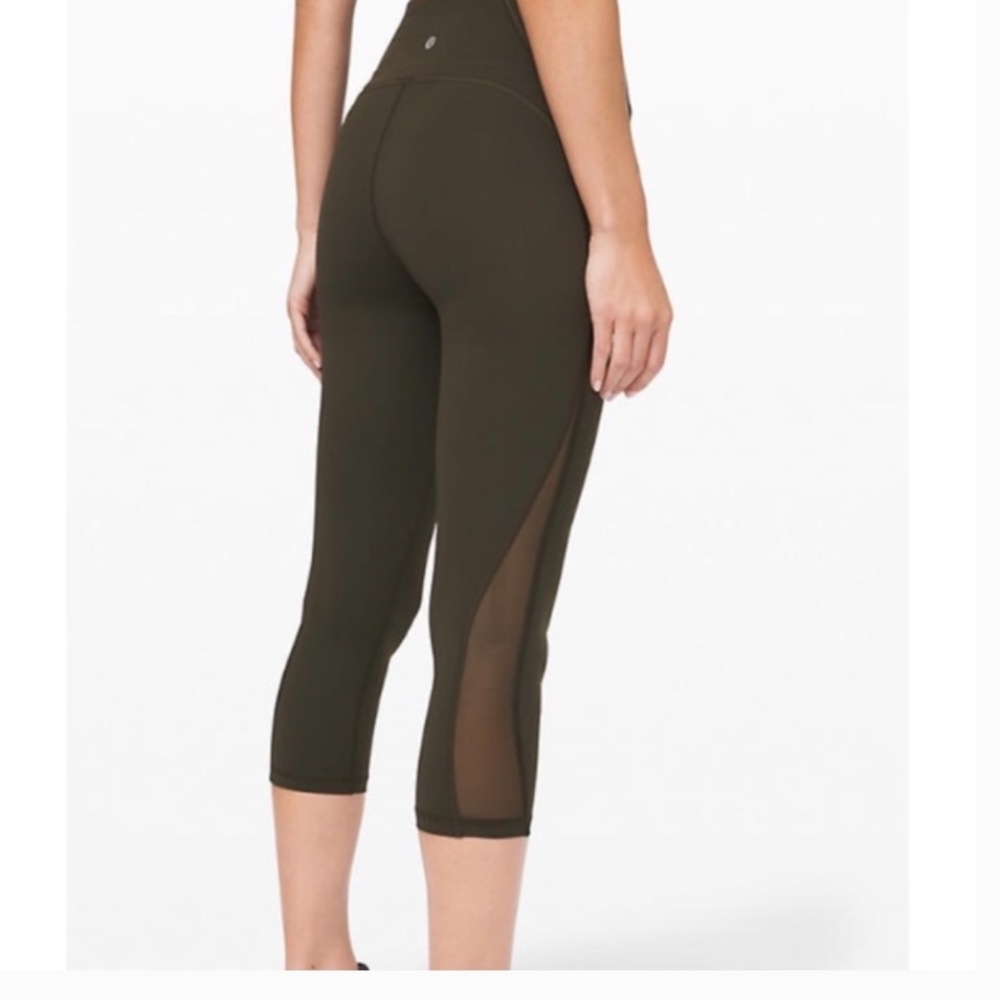 Lululemon Train Times Crop 21" Dark Olive 10